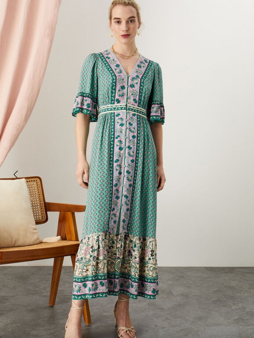 Monsoon Kaylee Floral Boho Dress- 8